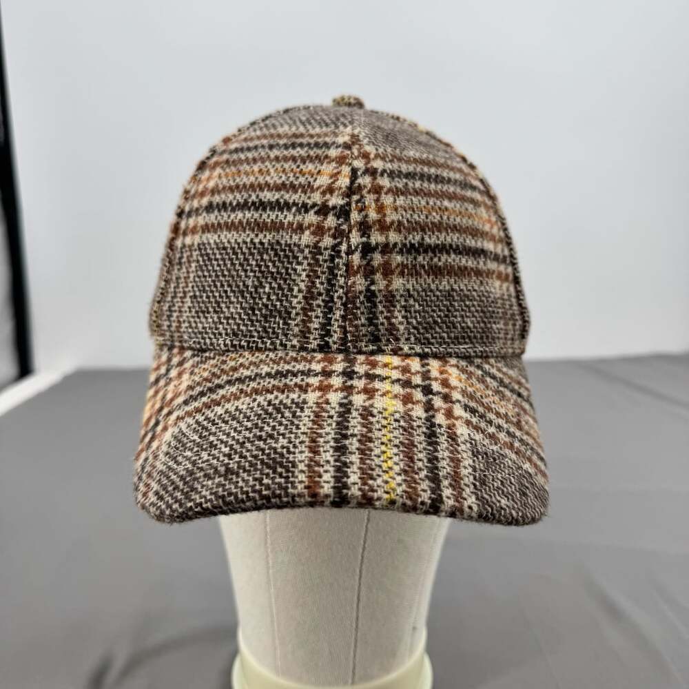 Beeline Baseball Cap in Glen Plaid Brown Tan